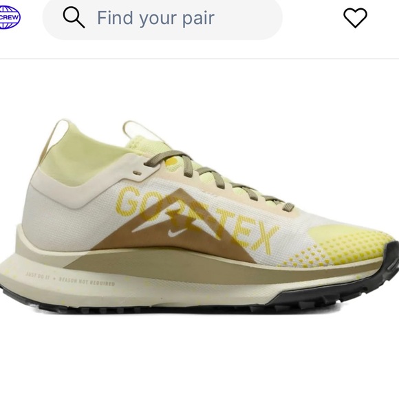 Nike Pegasus Trail 4 GTX Waterproof Trail Running Shoes Pale Ivory Neutral Olive - Picture 3 of 5